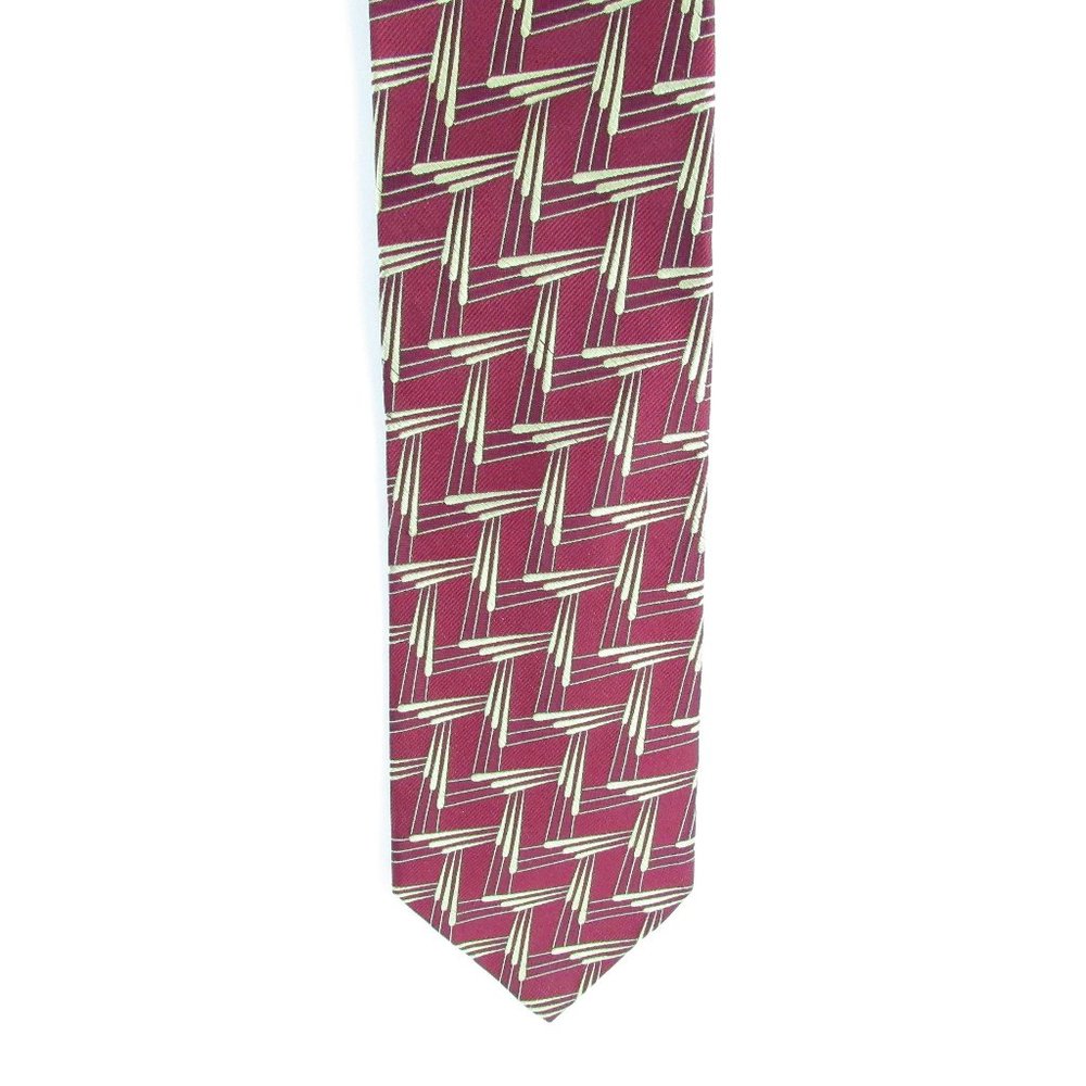 Audrey Buckner Tie Red & Gold Geometric